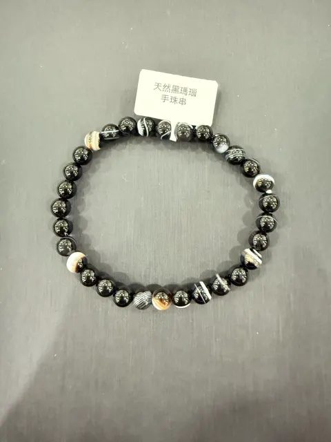 黑色瑪瑙・手珠串 AGA-B-0-00015
