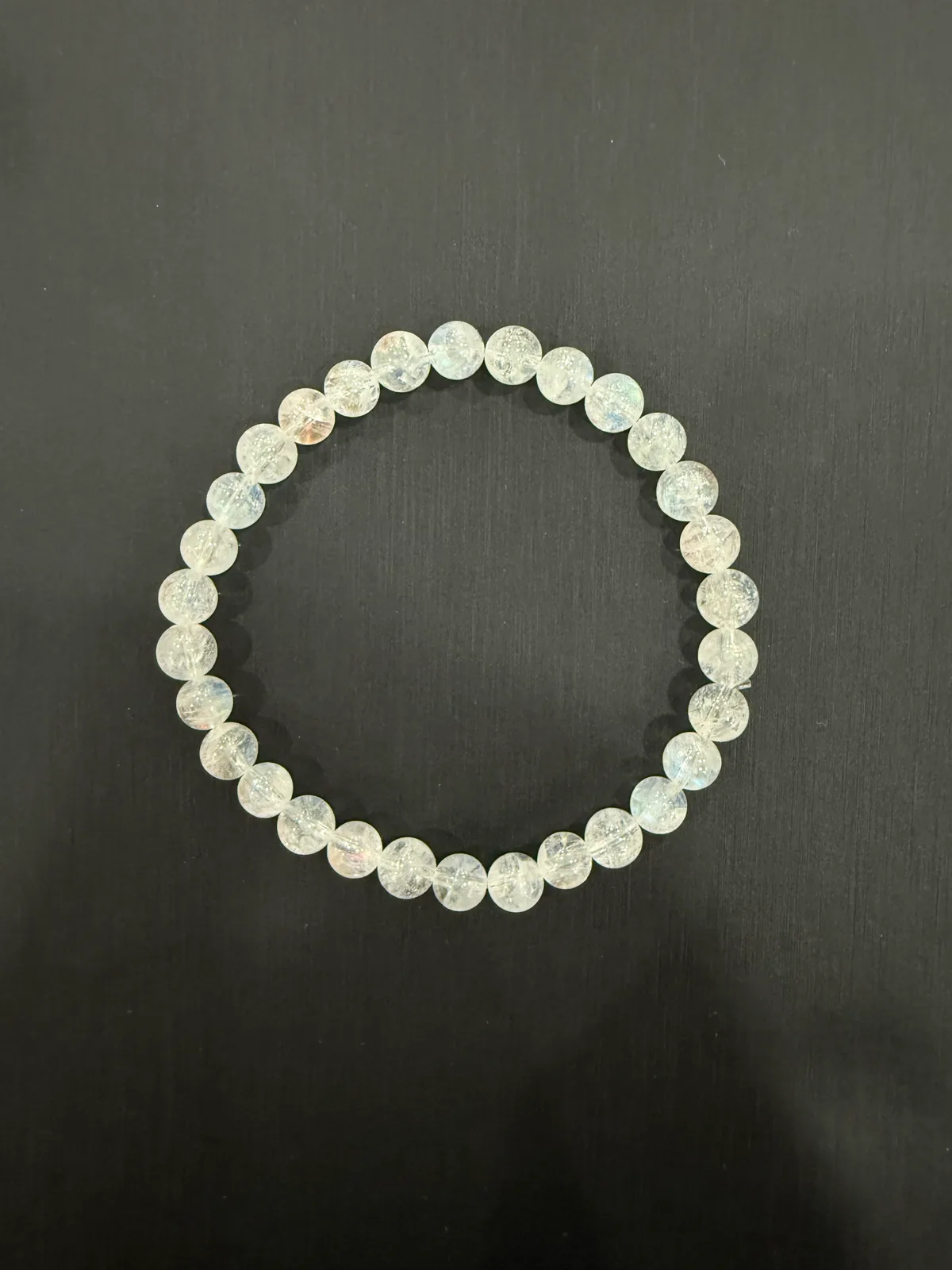 無色(白色)拉長石(彩虹月光石)・手串珠 FEL-B-0-00008