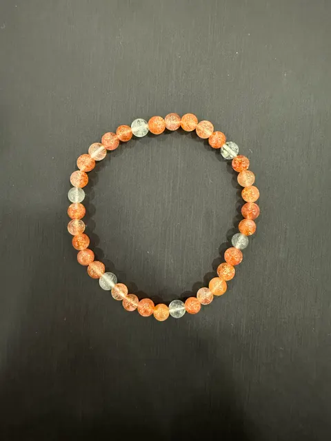 紅色+綠色長石・手串珠 FEL-B-0-00012