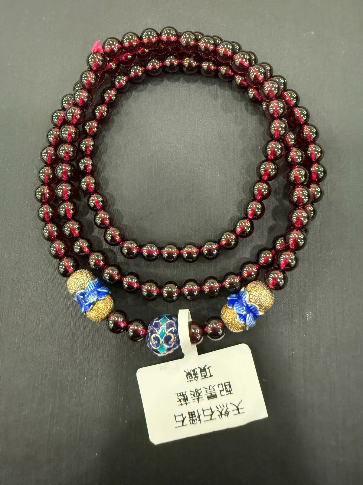 紅色石榴石・珠串項鍊 GAR-N-S-00001