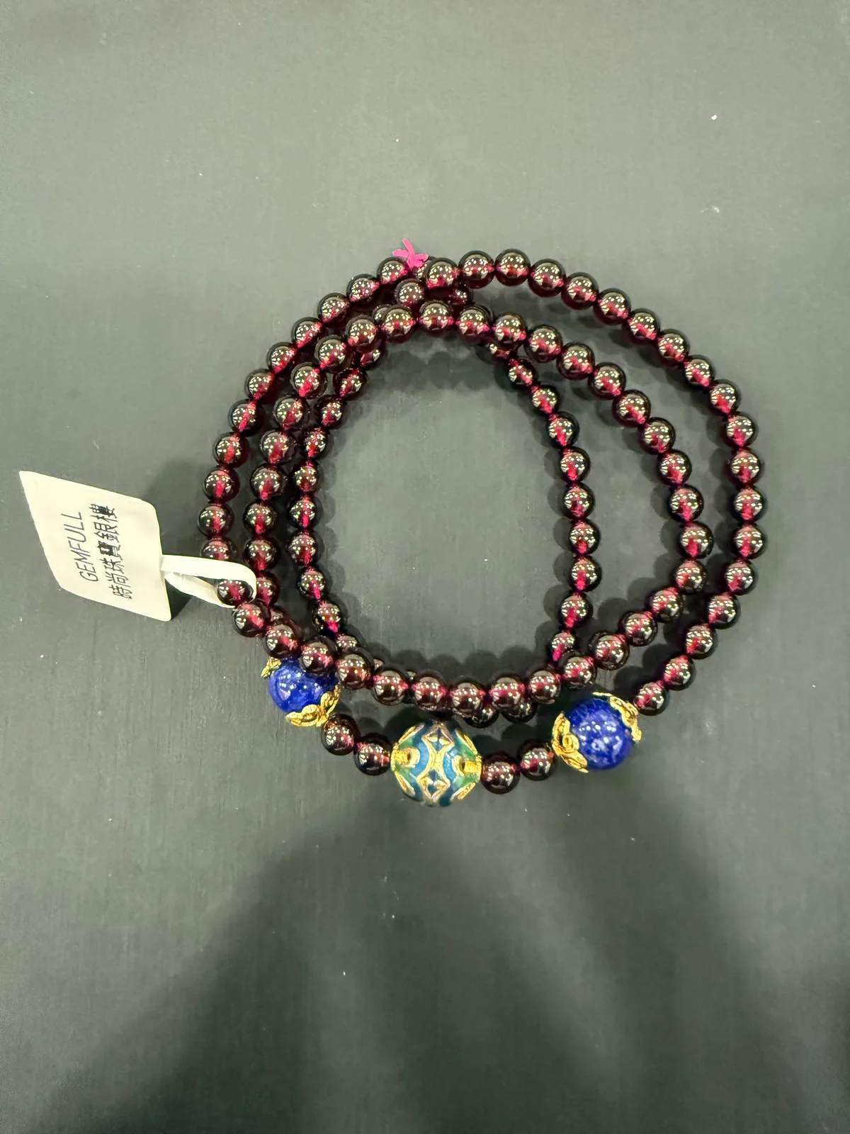 紅色石榴石・珠串項鍊 GAR-N-S-00006