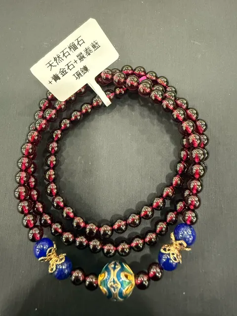 紅色石榴石・珠串項鍊 GAR-N-S-00008