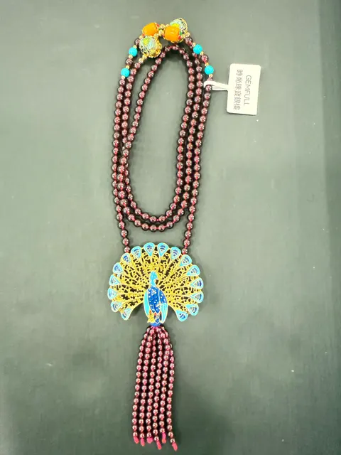 紅色石榴石・珠串項鍊 GAR-N-S-00023