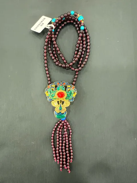 紅色石榴石・珠串項鍊 GAR-N-S-00024