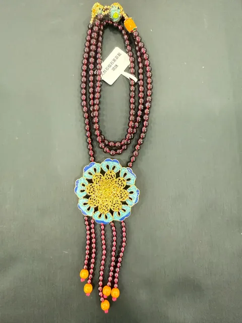 紅色石榴石・珠串項鍊 GAR-N-S-00029