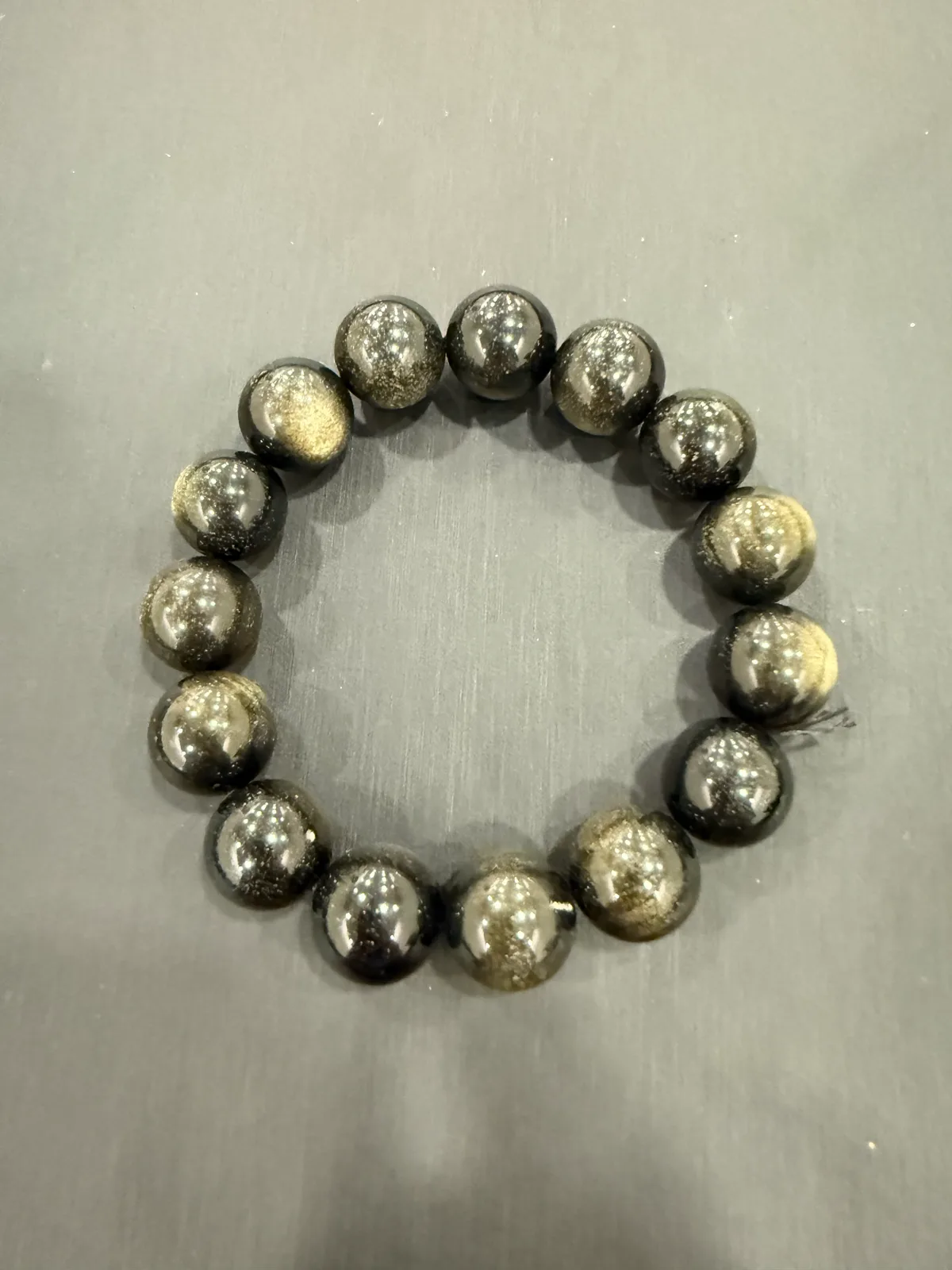 黑色黑曜石・手串珠 GLA-B-0-00059