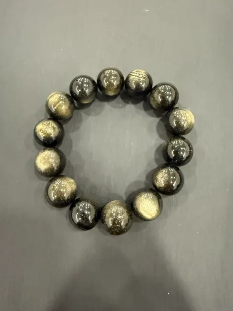 黑色黑曜石・手串珠 GLA-B-0-00061