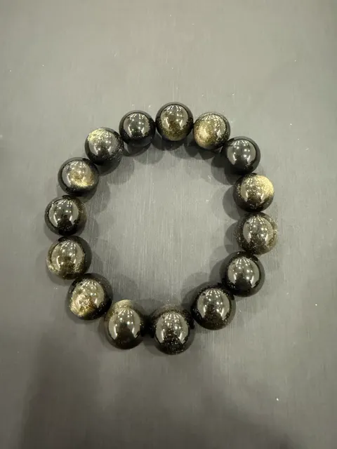黑色黑曜石・手串珠 GLA-B-0-00062