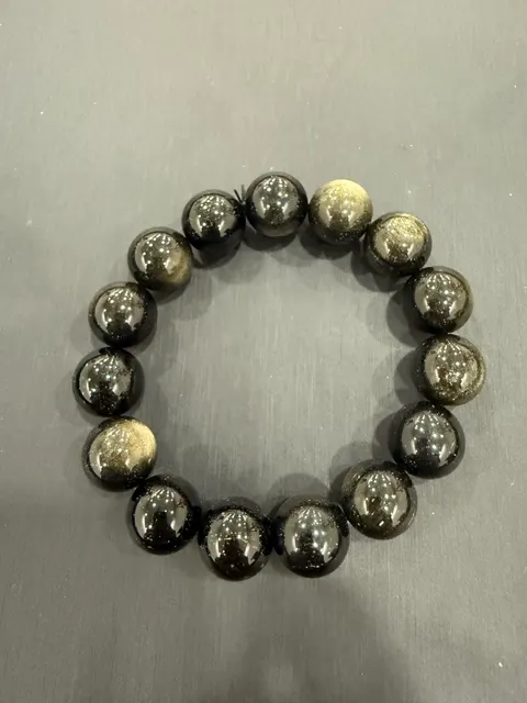 黑色黑曜石・手串珠 GLA-B-0-00063
