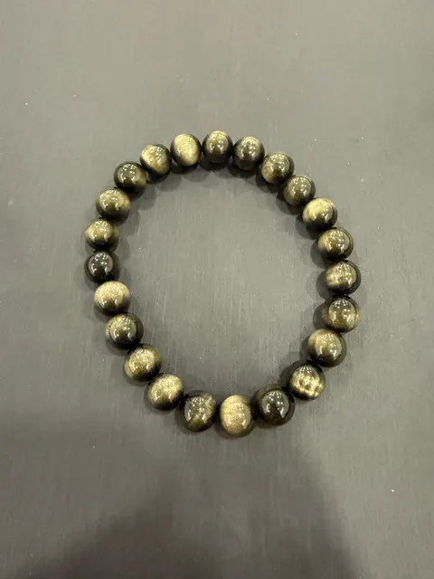 黑色黑曜石・手串珠 GLA-B-0-00064