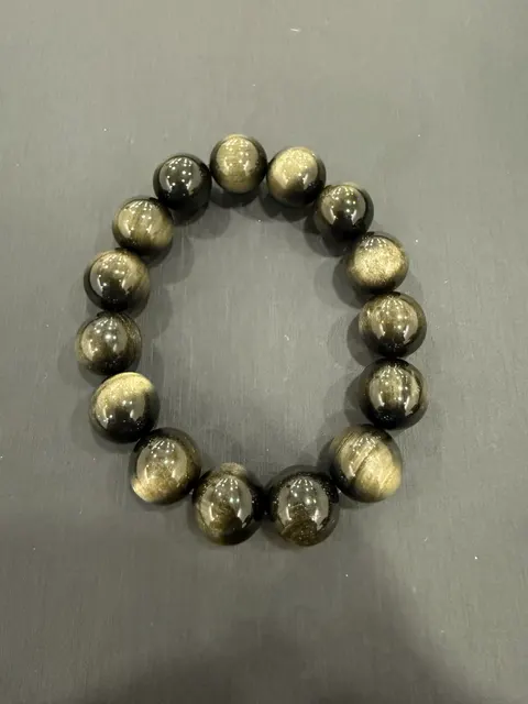 黑色黑曜石・手串珠 GLA-B-0-00065
